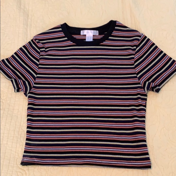 sws essentials Tops - Striped Crop Top